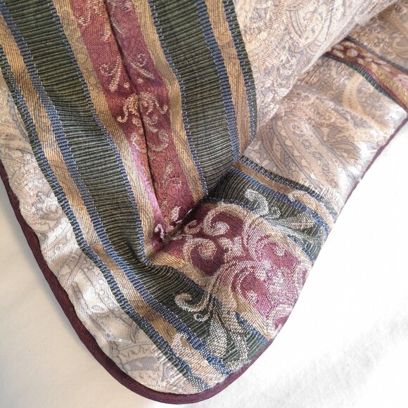 CROSCILL DOVER MANOR DUNHILL GREEN BURGUNDY (2) QUEEN PILLOW SHAMS SET - Picture 3 of 7